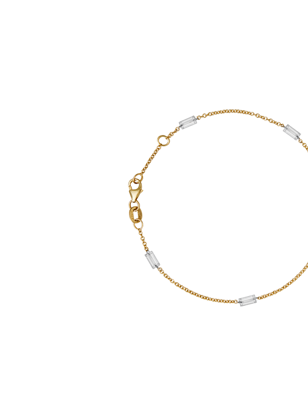 14K YELLOW GOLD FLOATING BAGUETTE DIAMOND BRACELET