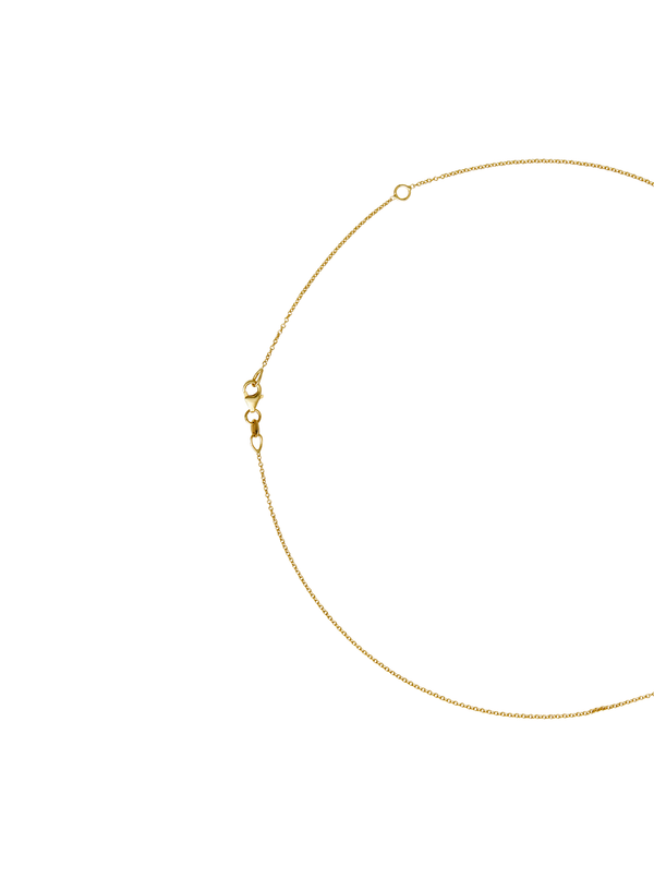 14K YELLOW GOLD FLOATING ROUND AND PEAR DIAMOND NECKLACE