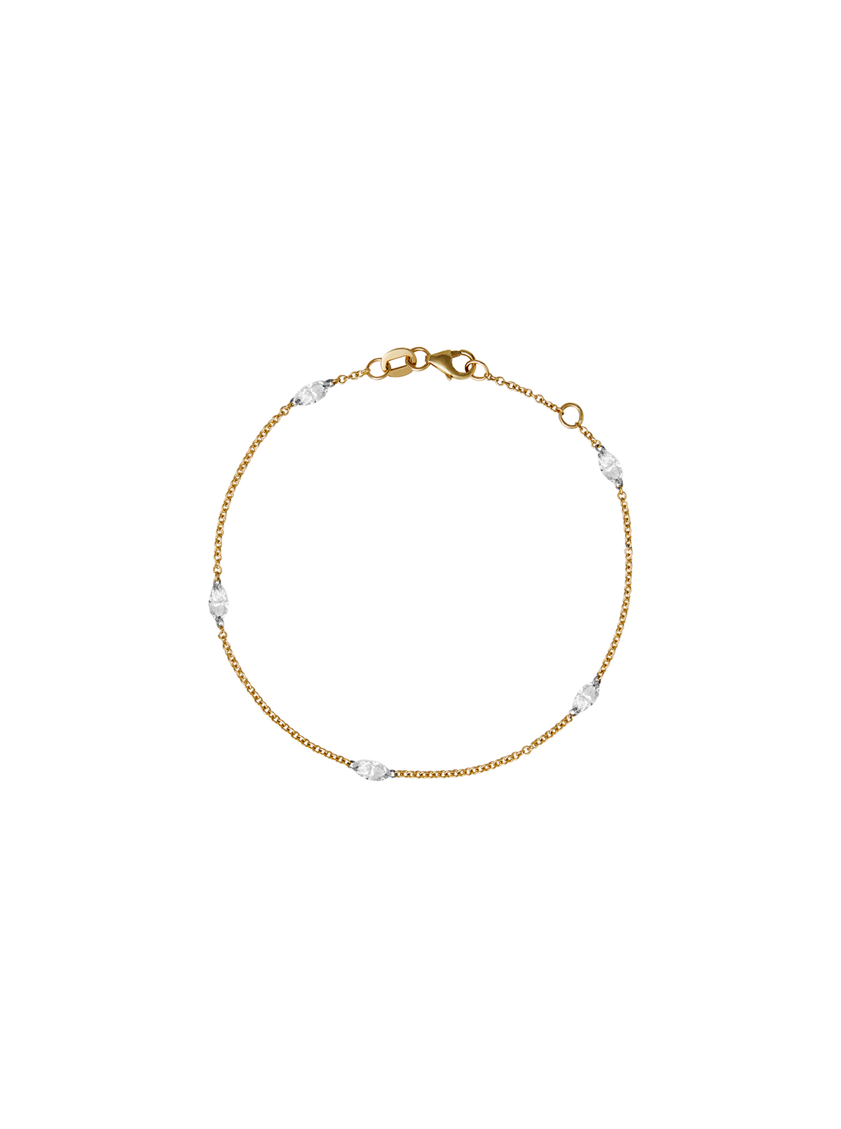 14K YELLOW GOLD FLOATING MARQUIS DIAMOND BRACELET