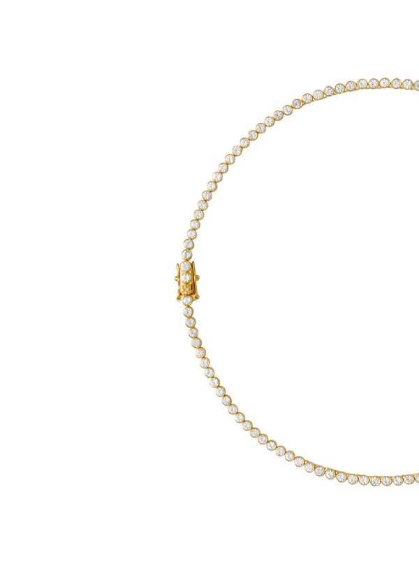 JAMES BEZEL GRADUATED, LAB WHITE SAPPHIRE GOLD RIVIÈRE NECKLACE