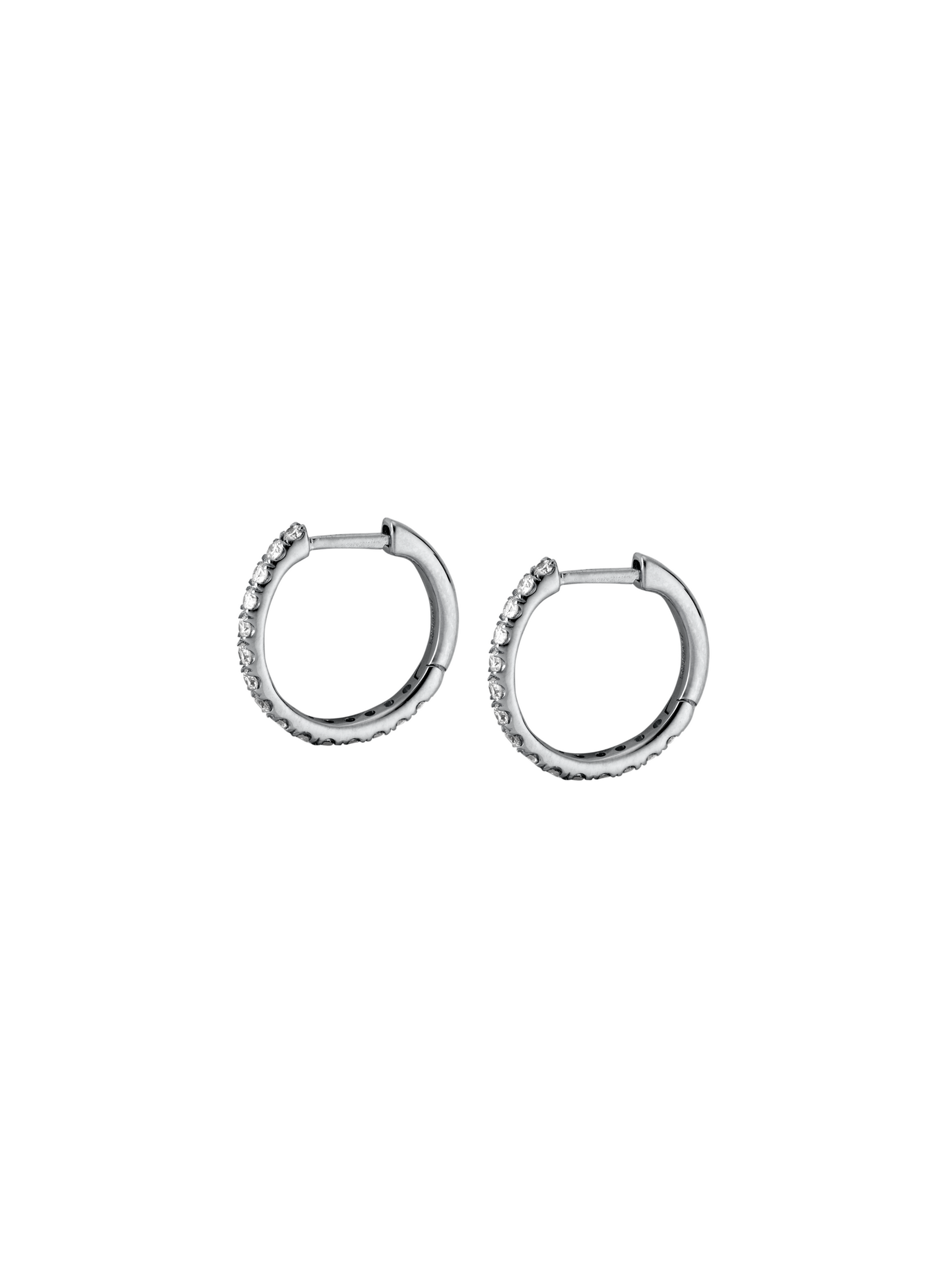 PAVÉ HUGGIE EARRING, SILVER