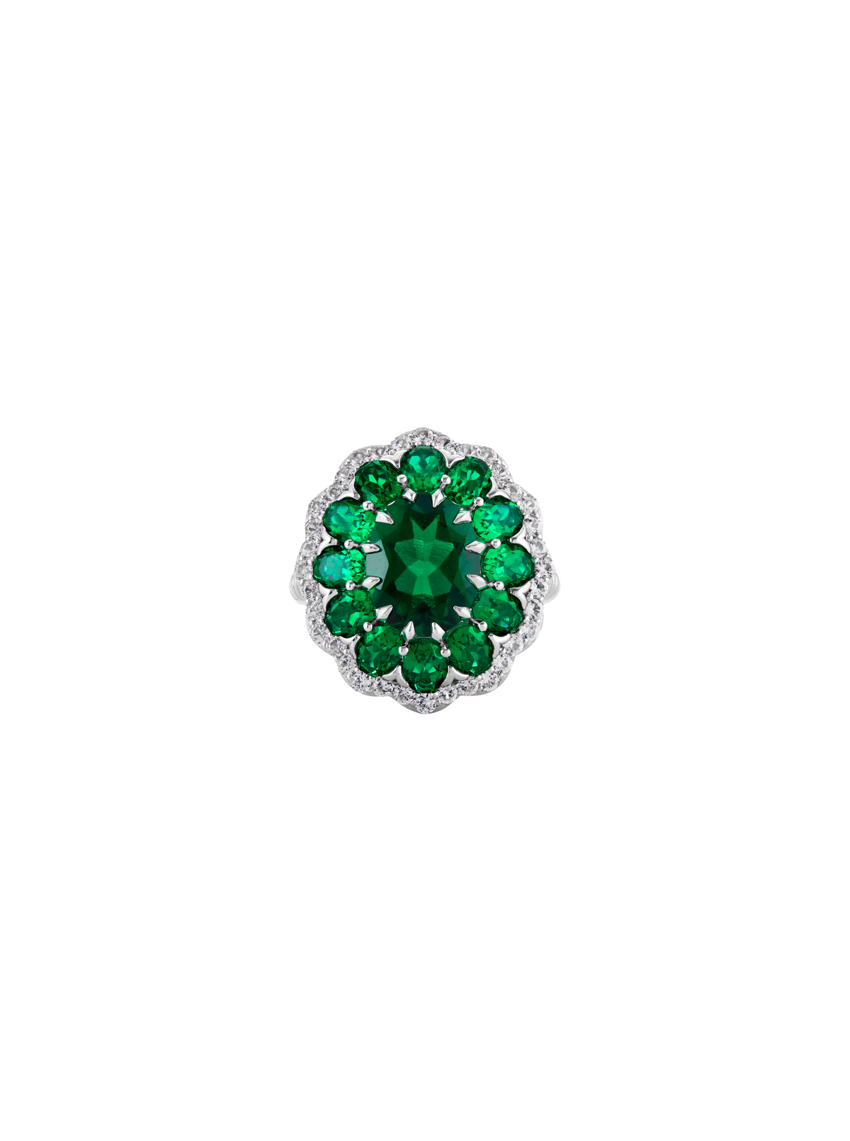 TATE LAB EMERALD RING, SILVER