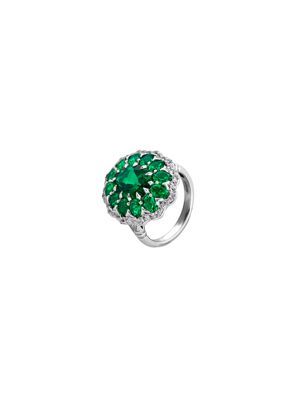 TATE LAB EMERALD RING, SILVER