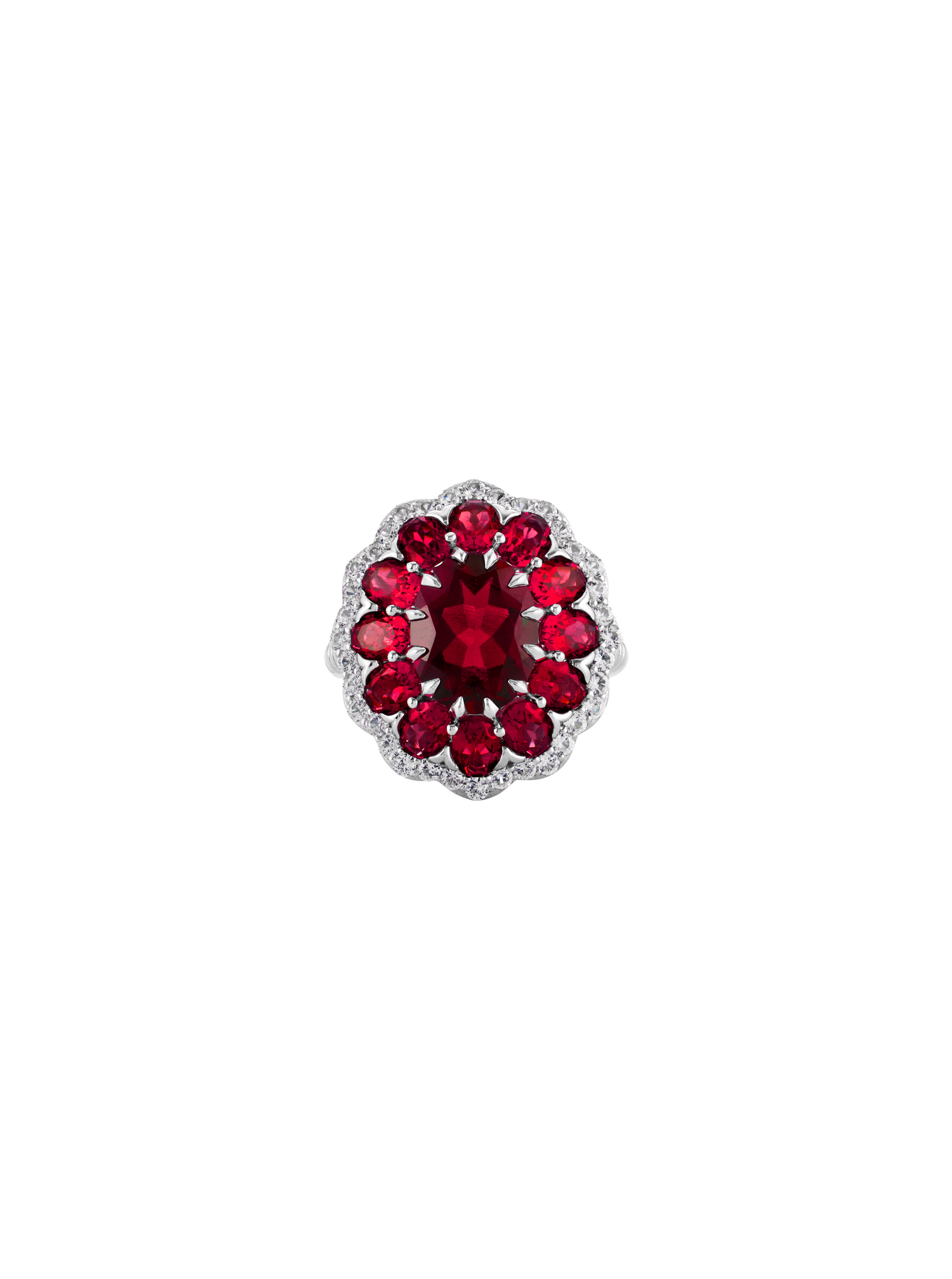 TATE LAB RED SAPPHIRE RING, SILVER