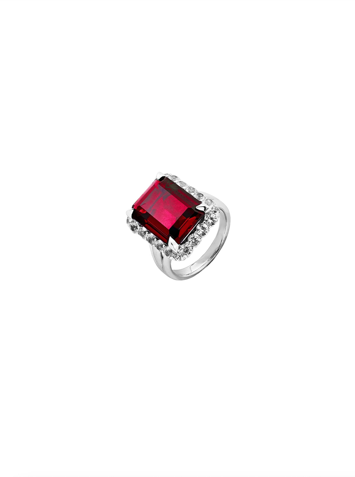 HASTINGS, LAB RED SAPPHIRE RING, SILVER