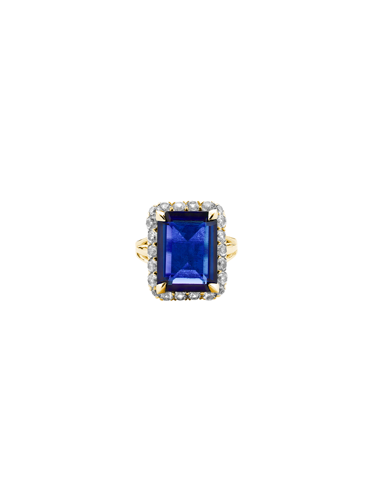 HASTINGS, LAB BLUE SAPPHIRE RING, GOLD