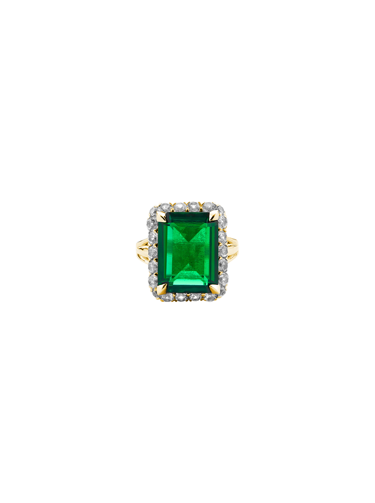 HASTINGS, LAB EMERALD RING, GOLD