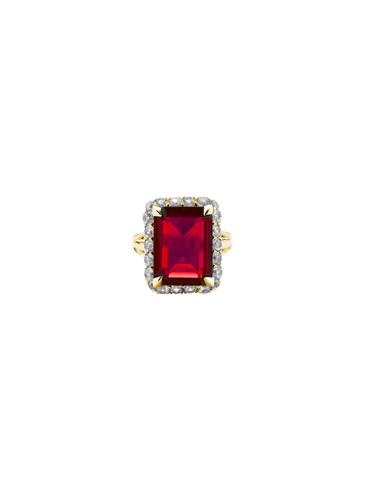 HASTINGS, LAB RED SAPPHIRE RING, GOLD