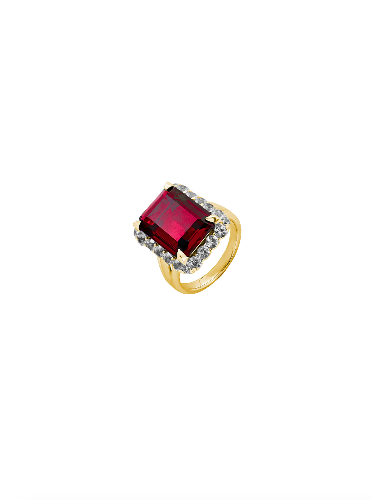 HASTINGS, LAB RED SAPPHIRE RING, GOLD