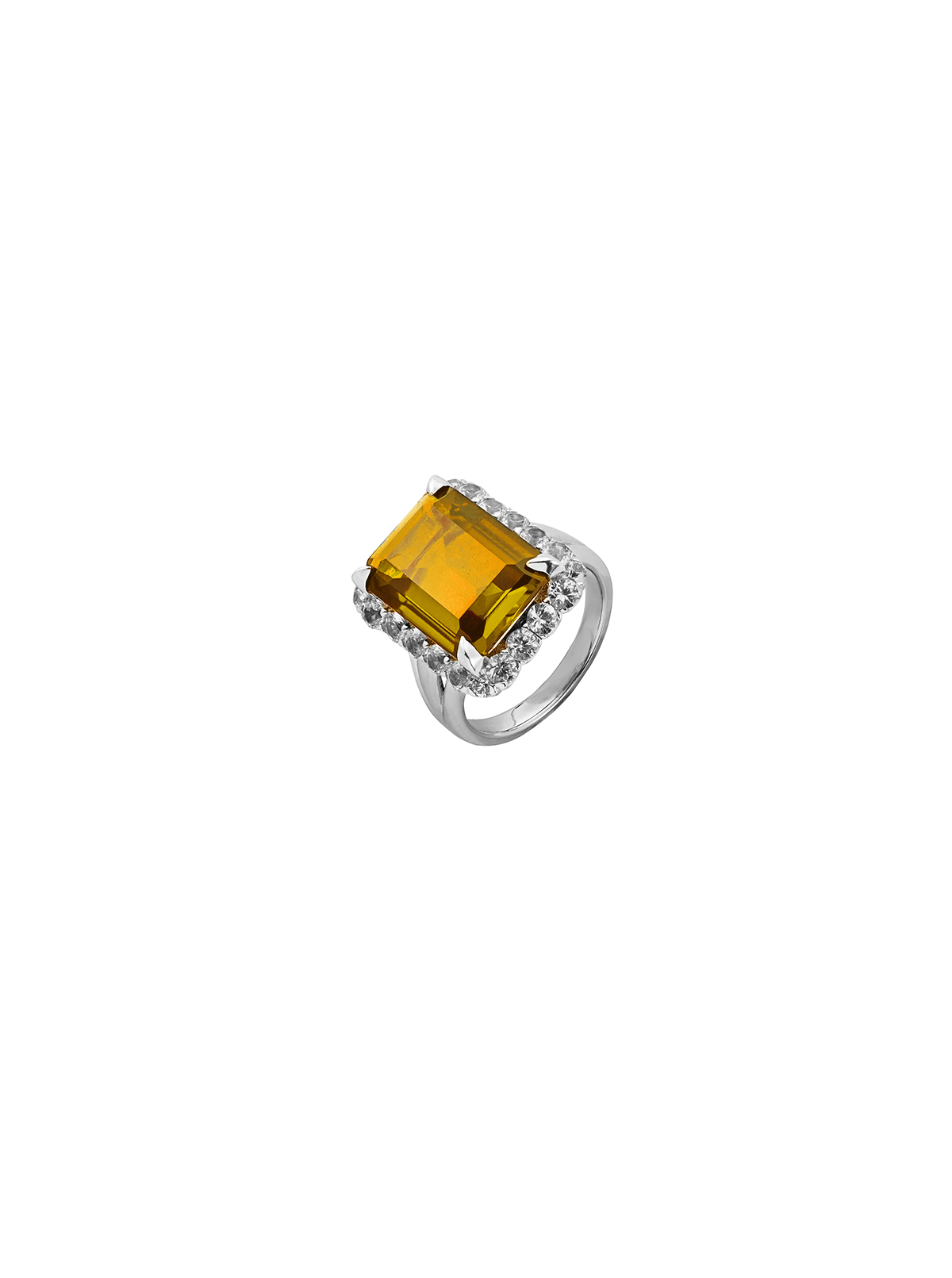 HASTINGS, LAB YELLOW SAPPHIRE RING, SILVER