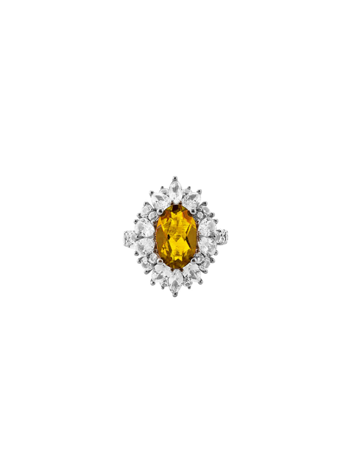 HOUGHTON, LAB YELLOW SAPPHIRE PINKY RING, SILVER