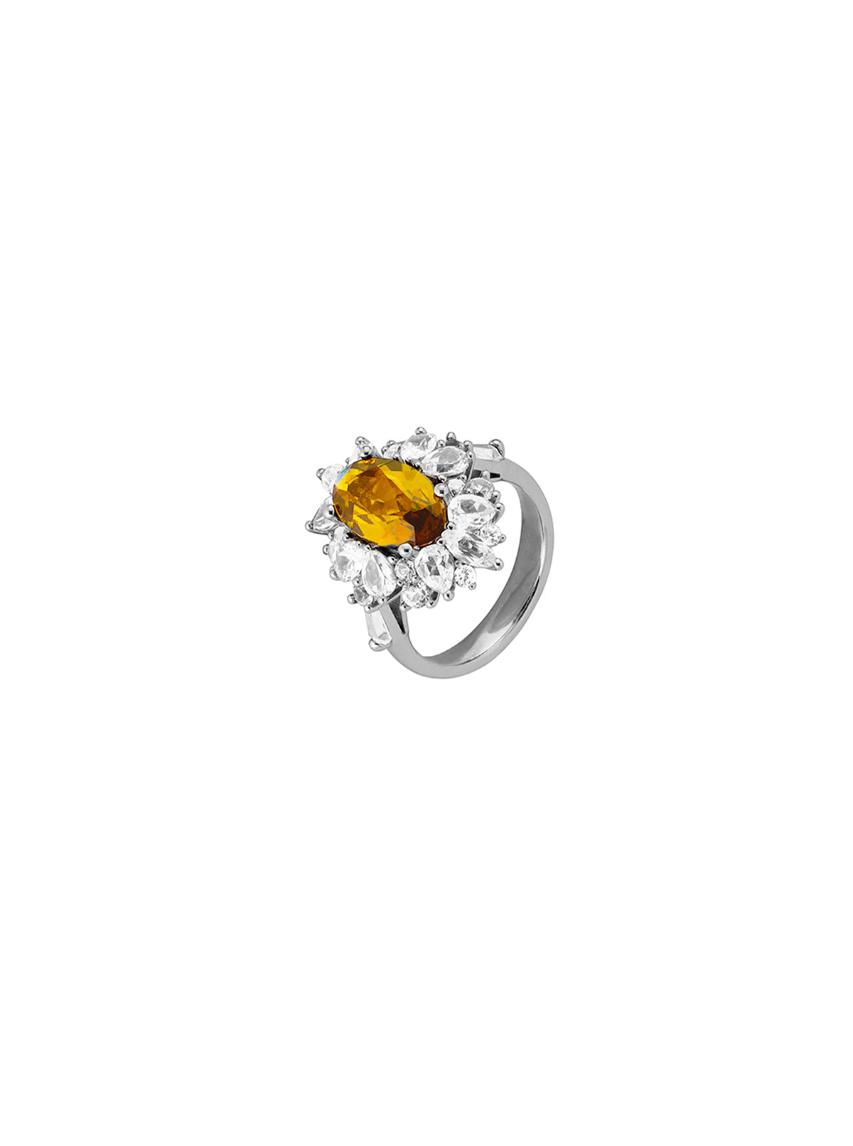 HOUGHTON, LAB YELLOW SAPPHIRE PINKY RING, SILVER