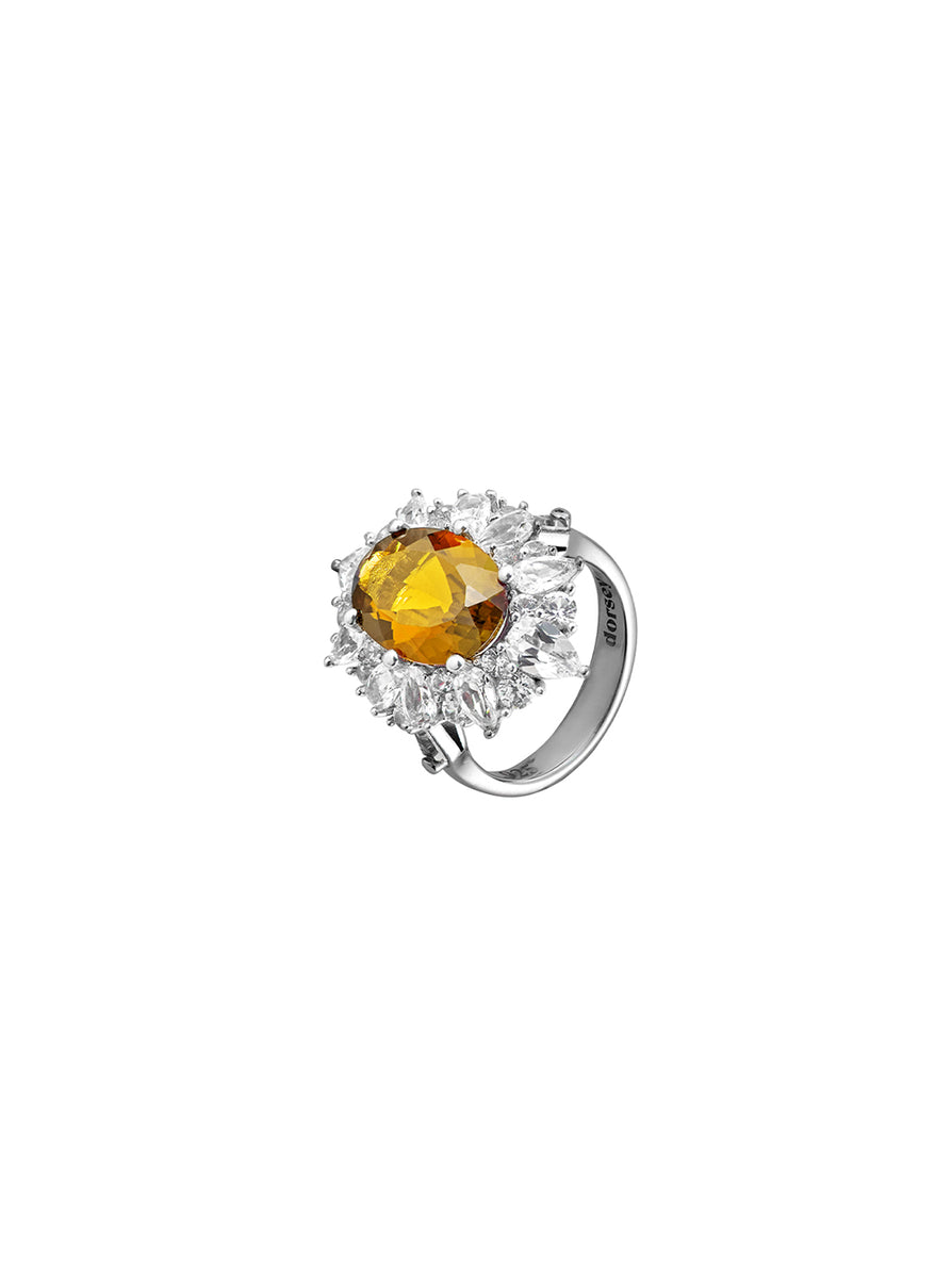 HOUGHTON, LAB YELLOW SAPPHIRE RING, SILVER