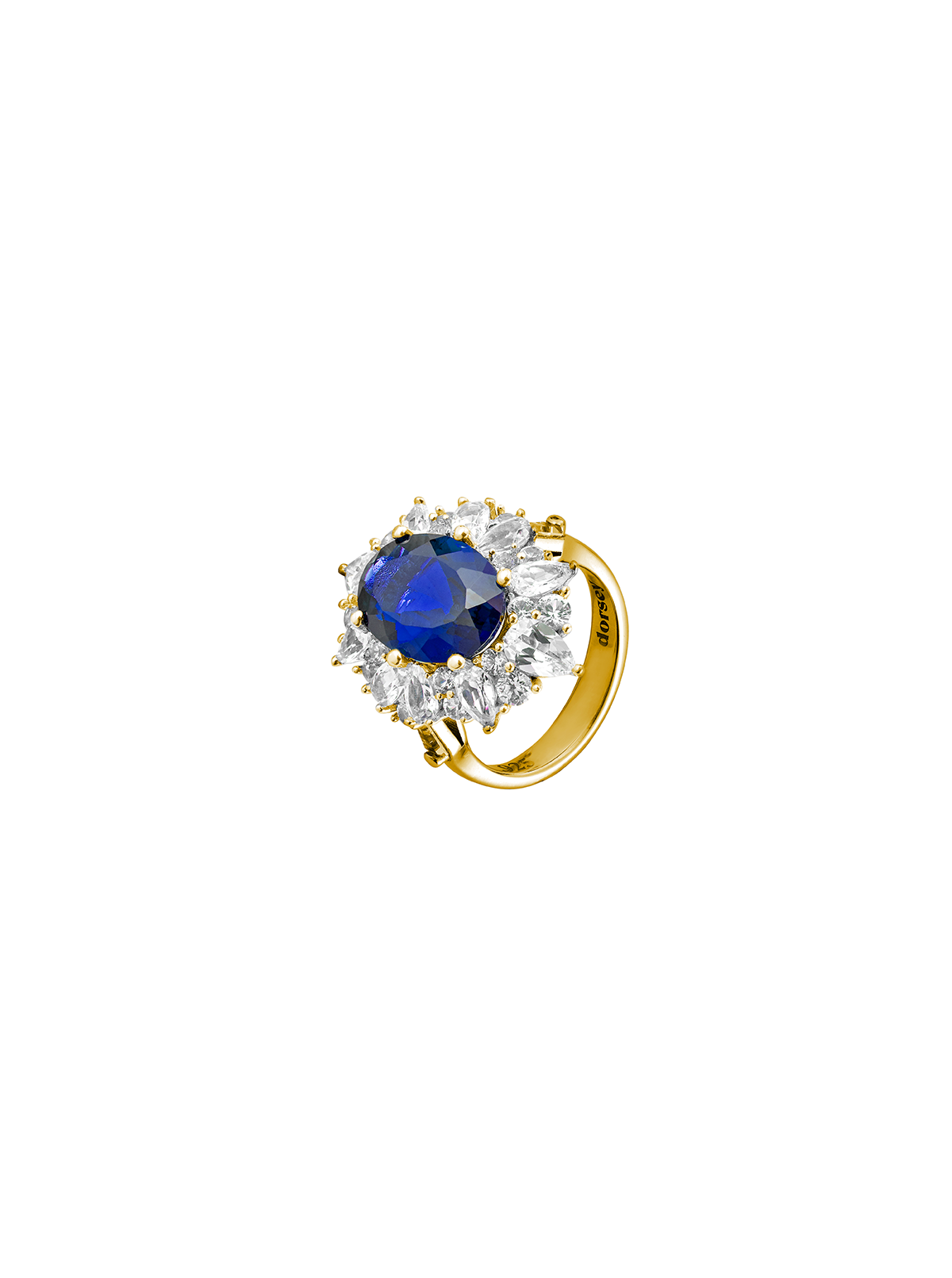 HOUGHTON, LAB BLUE SAPPHIRE RING, GOLD