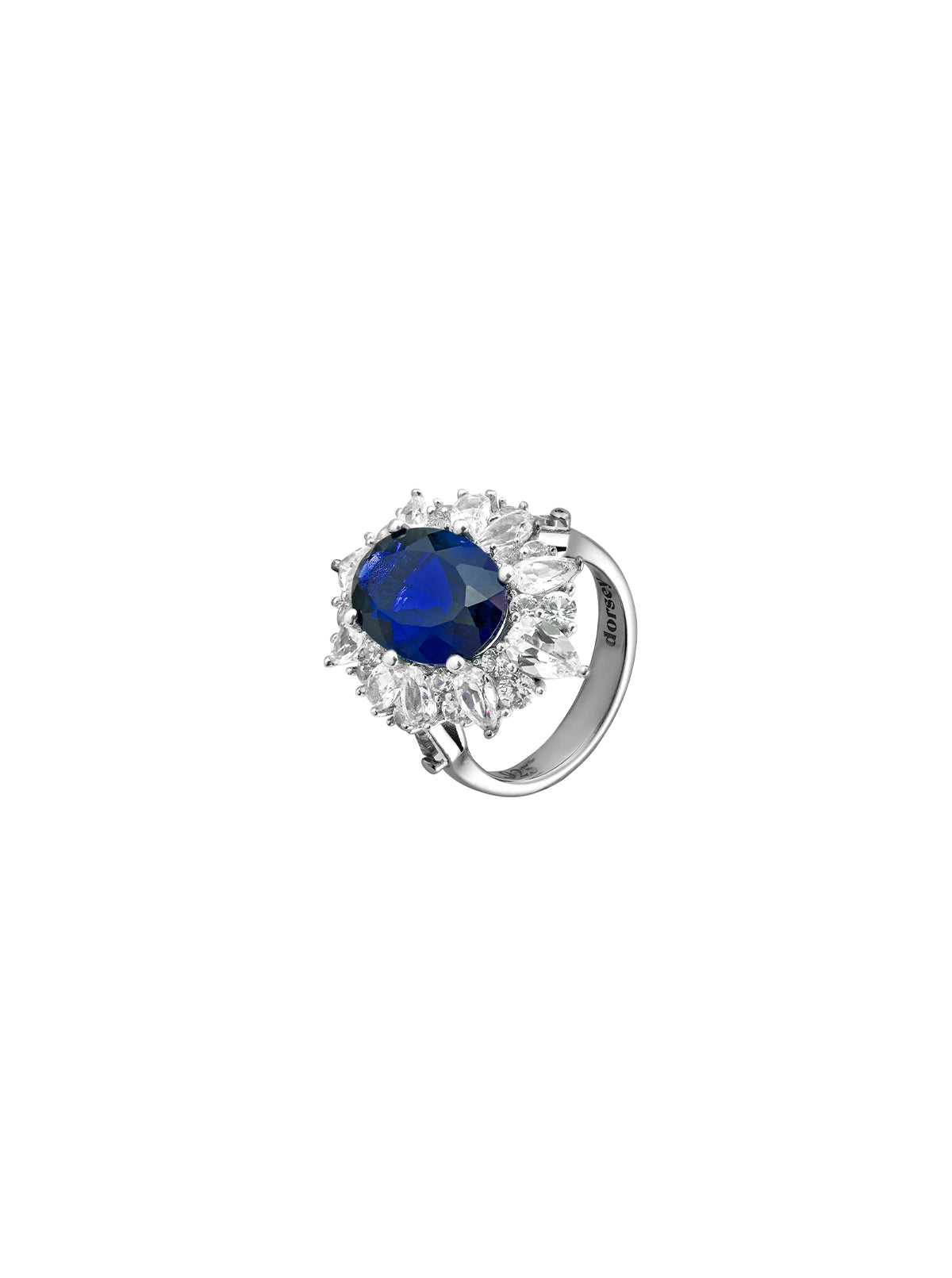 HOUGHTON, LAB BLUE SAPPHIRE RING, SILVER