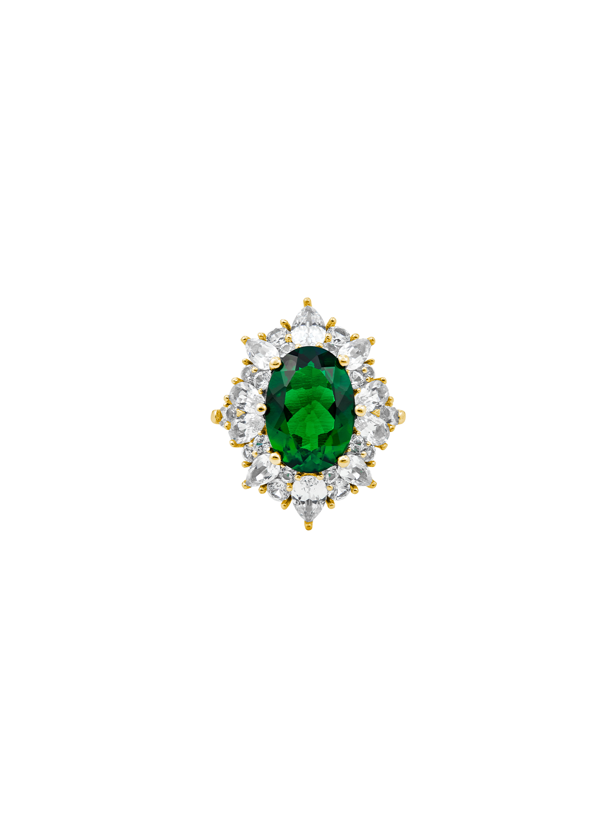 HOUGHTON, LAB EMERALD RING, GOLD