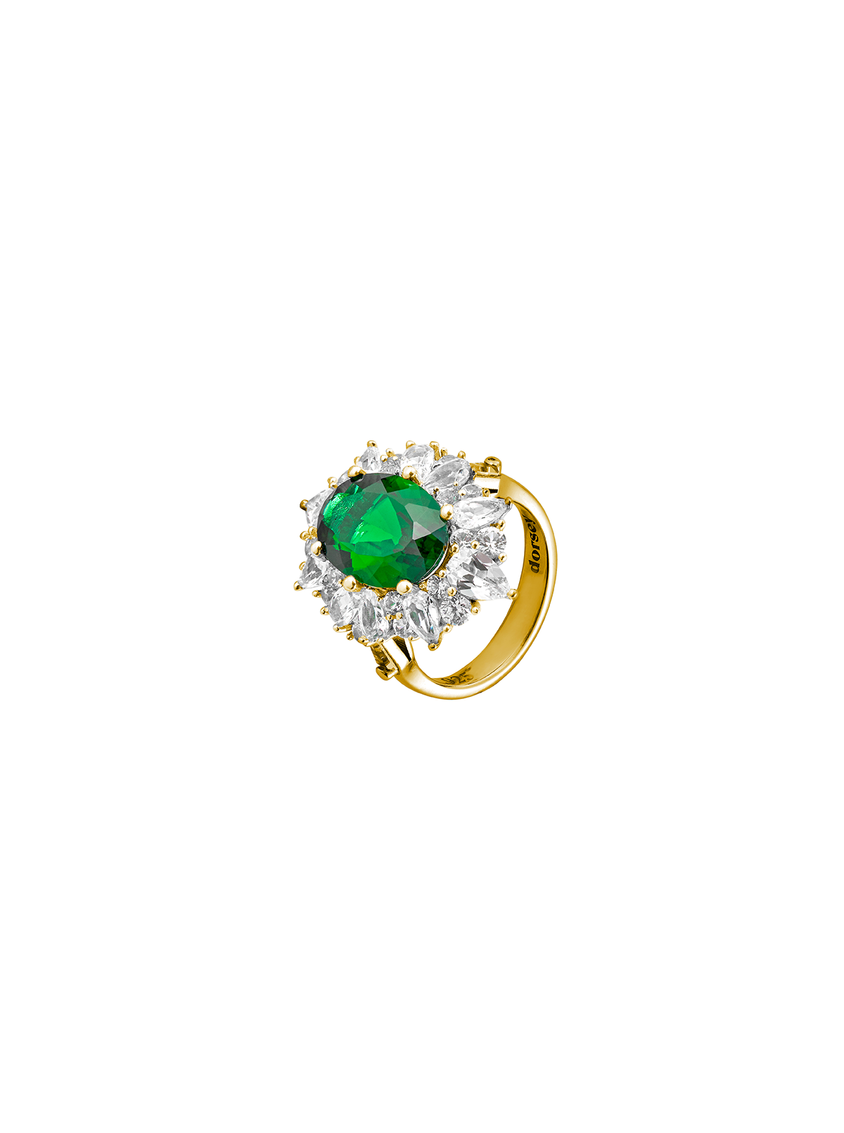 HOUGHTON, LAB EMERALD RING, GOLD