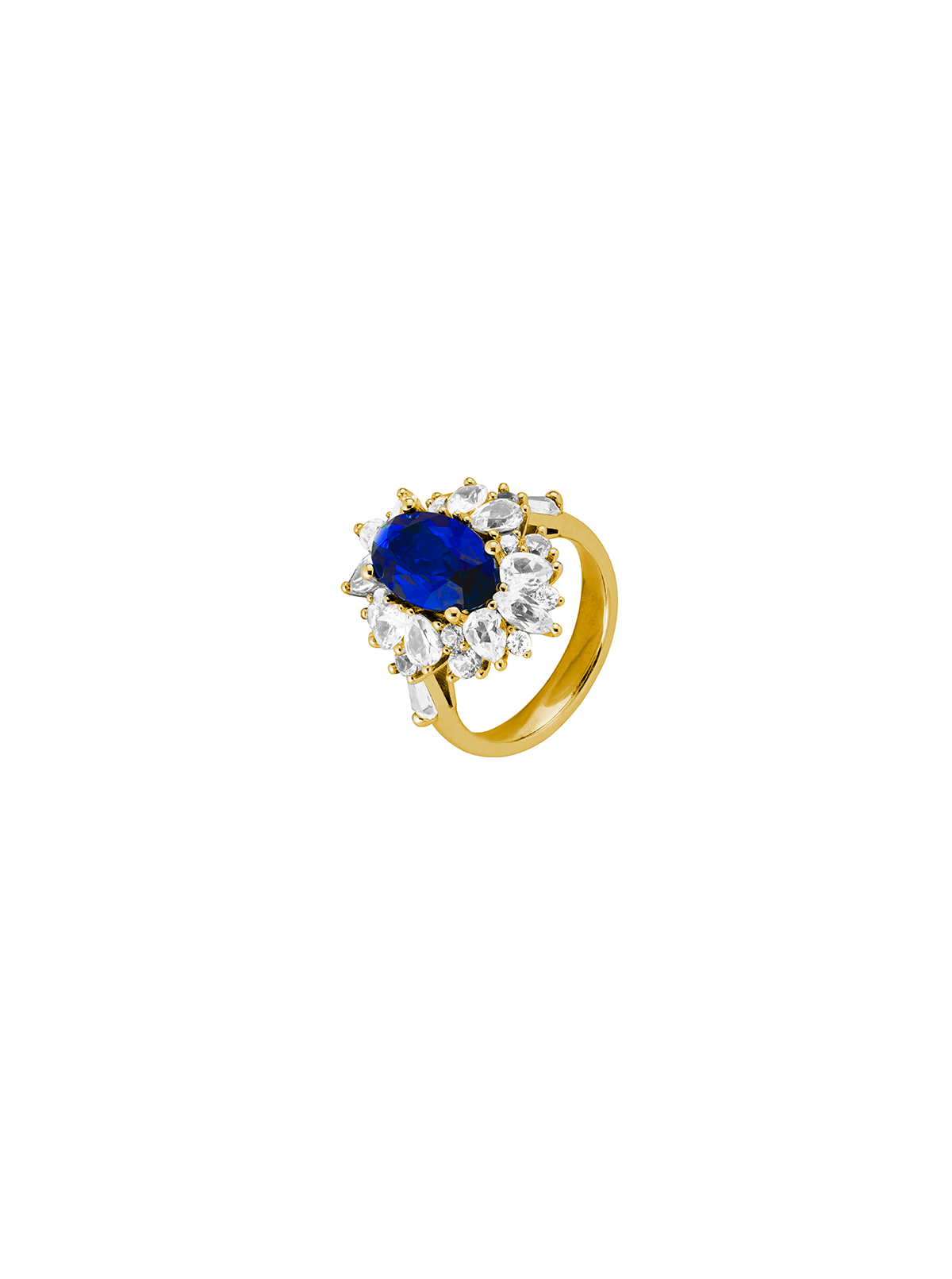 HOUGHTON, LAB BLUE SAPPHIRE PINKY RING, GOLD