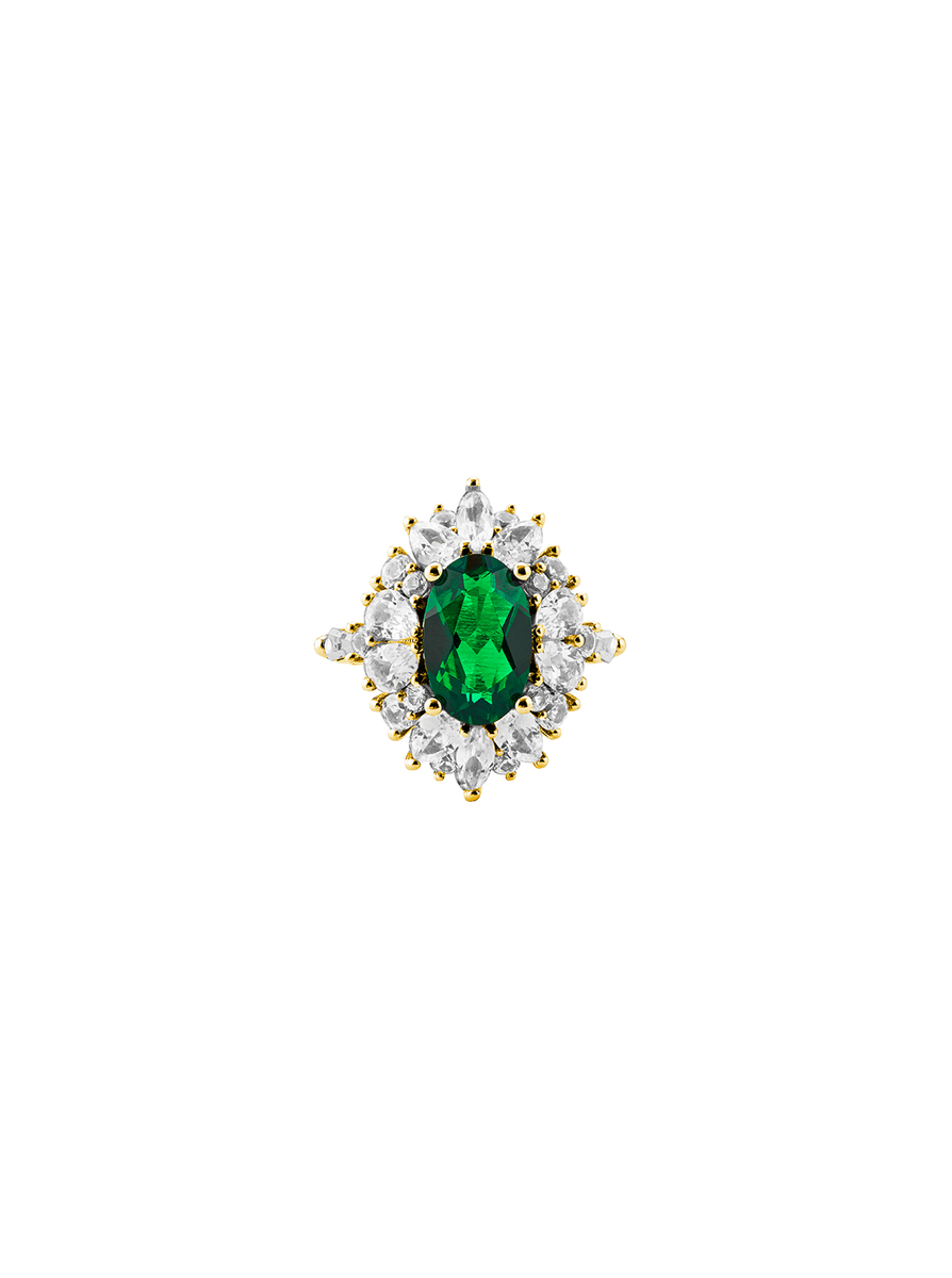 HOUGHTON, LAB EMERALD PINKY RING, GOLD