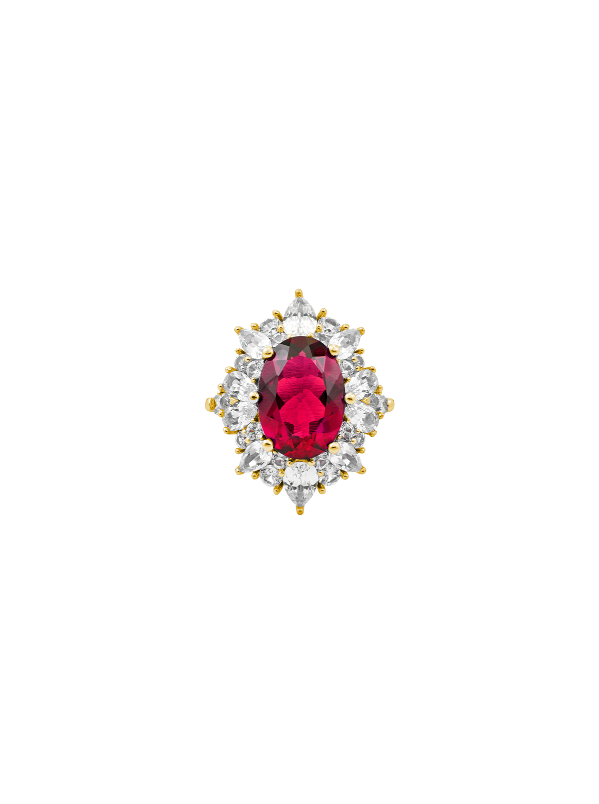 HOUGHTON, LAB RED SAPPHIRE RING, GOLD