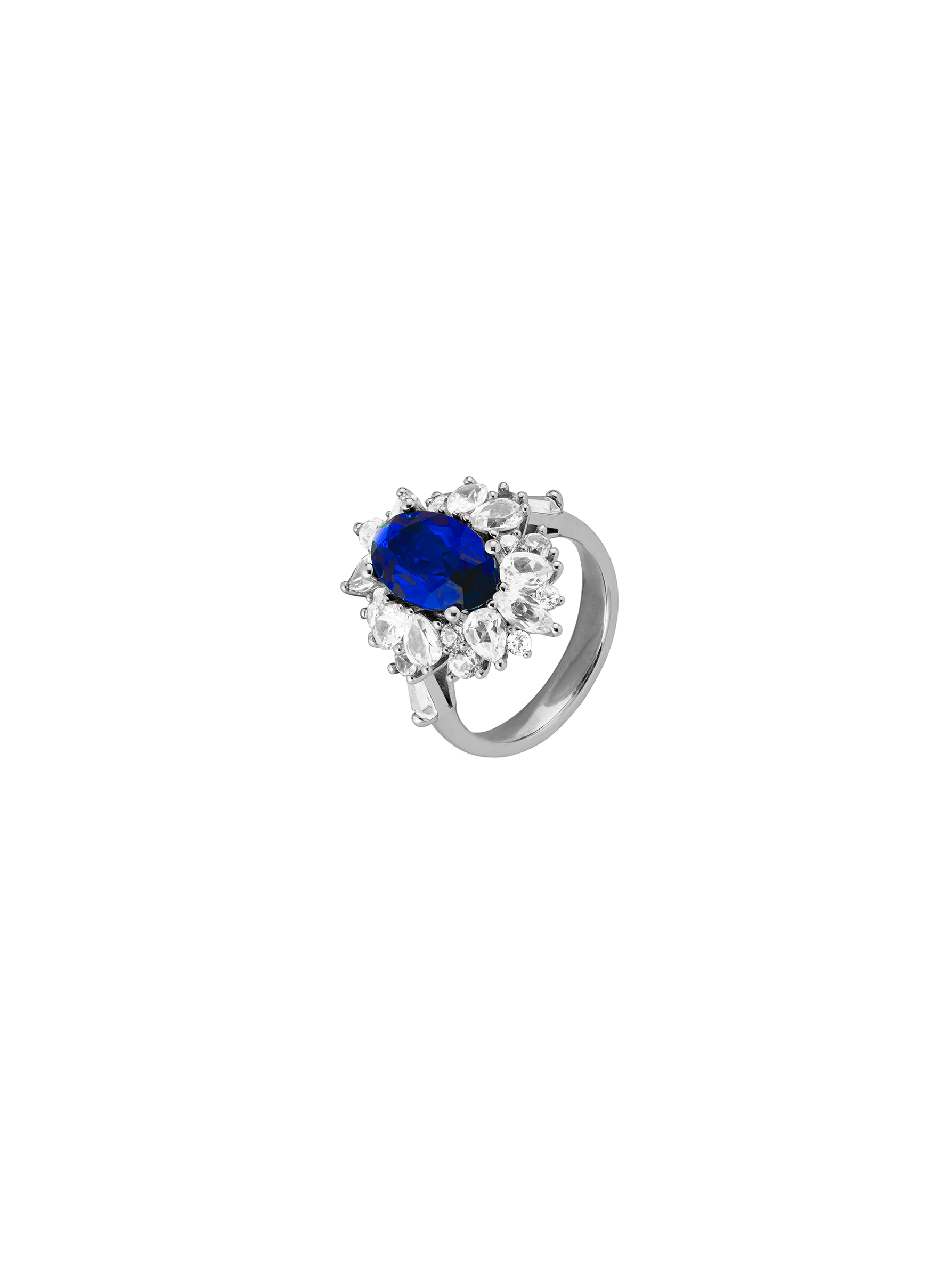 HOUGHTON, LAB BLUE SAPPHIRE PINKY RING, SILVER