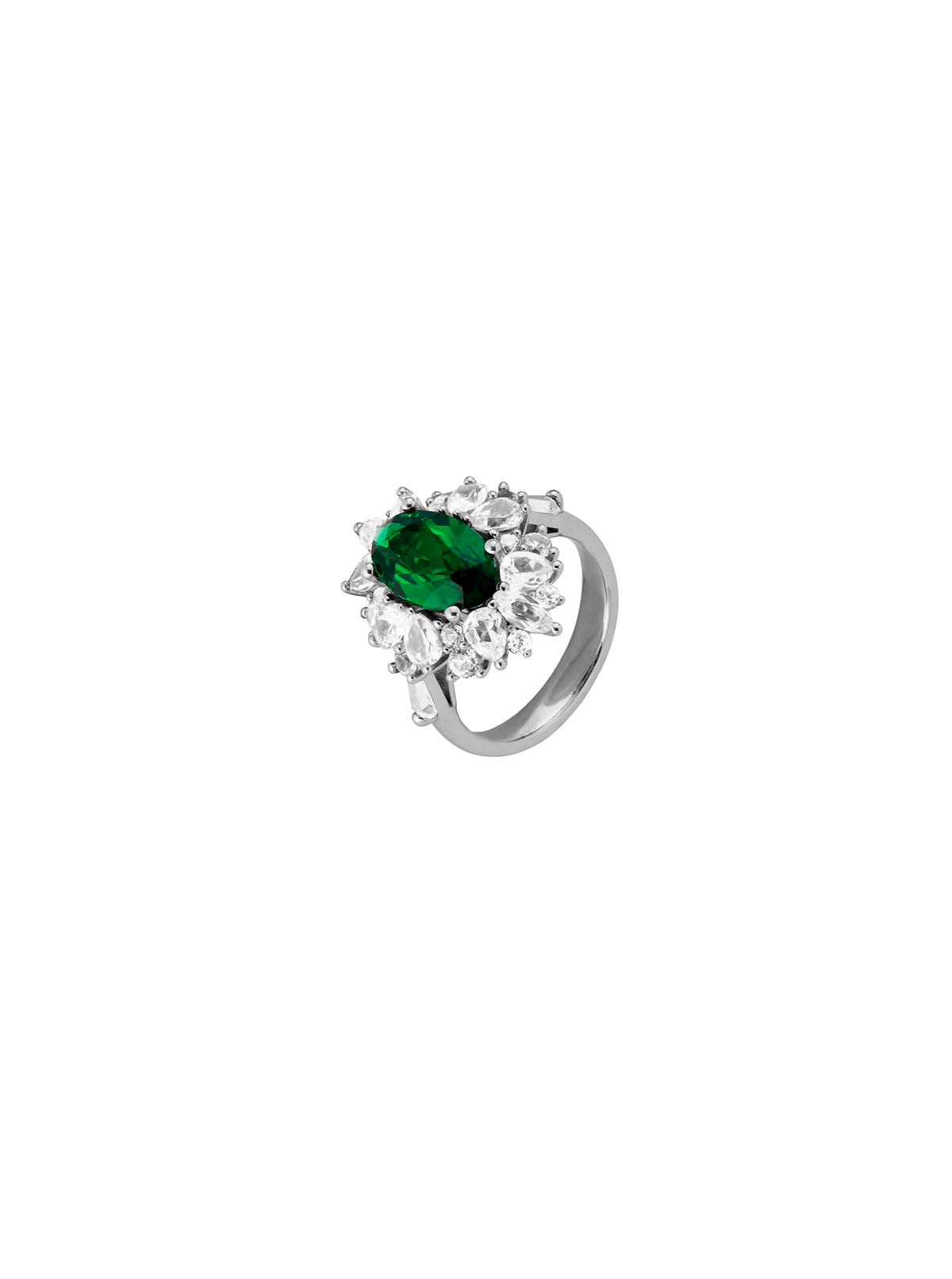 HOUGHTON, LAB EMERALD PINKY RING, SILVER