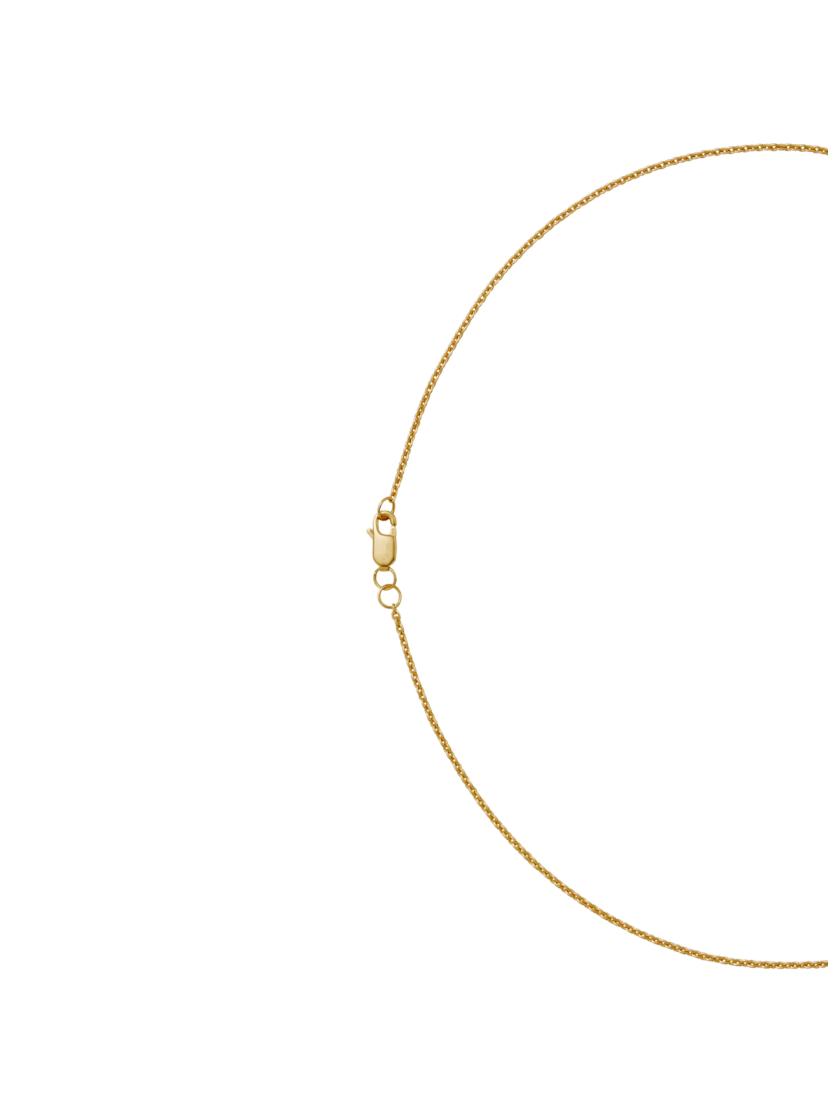 LARGE CURVE, LAB WHITE SAPPHIRE GOLD NECKLACE