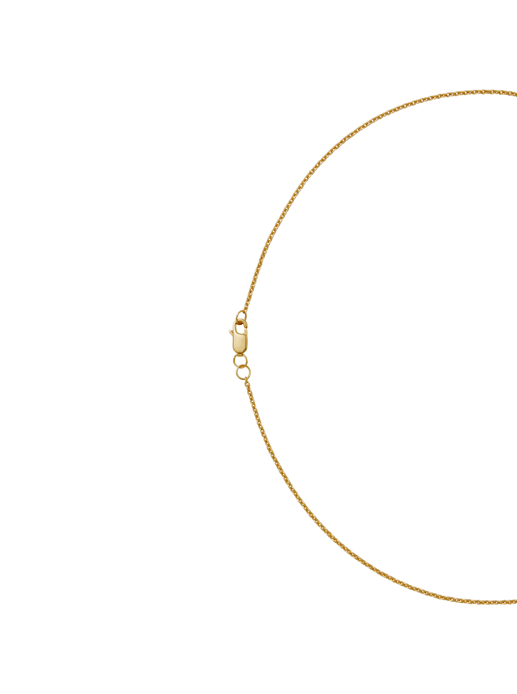 LARGE CURVE, LAB WHITE SAPPHIRE GOLD NECKLACE