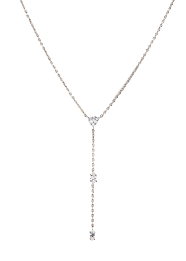 CELESTE LARIAT NECKLACE, SILVER