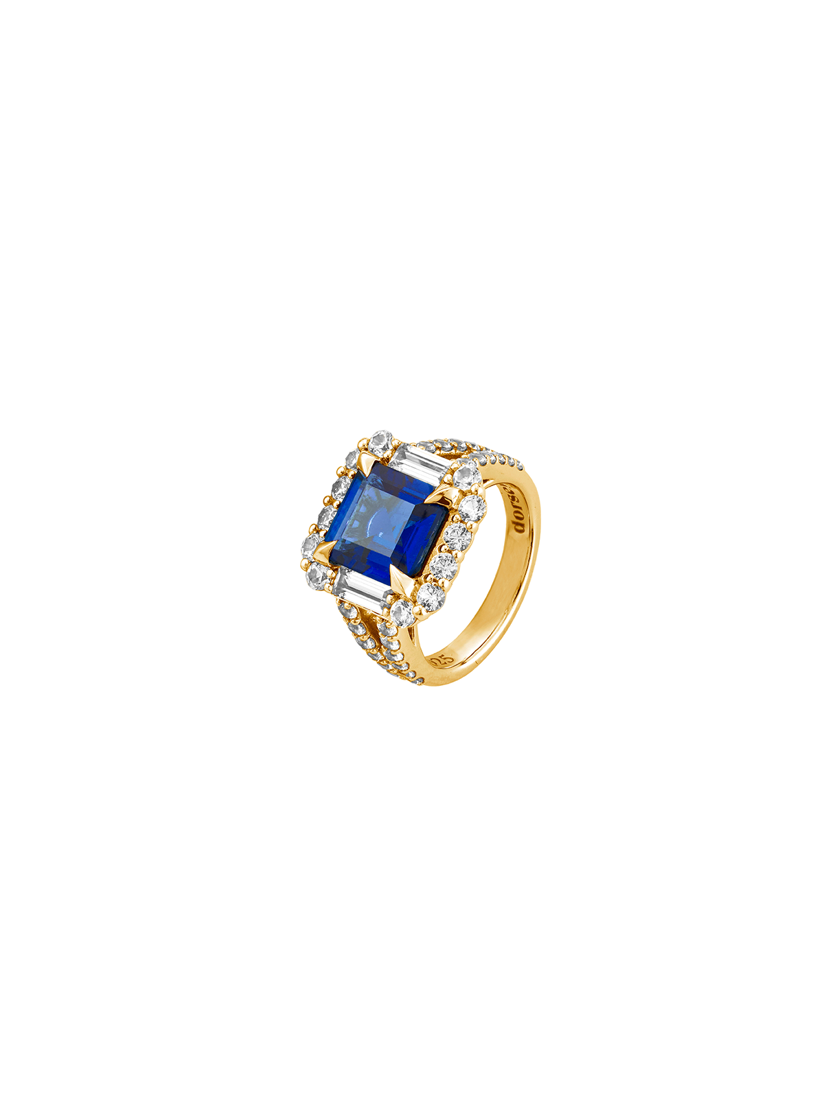 MERCER, LAB BLUE SAPPHIRE RING, GOLD