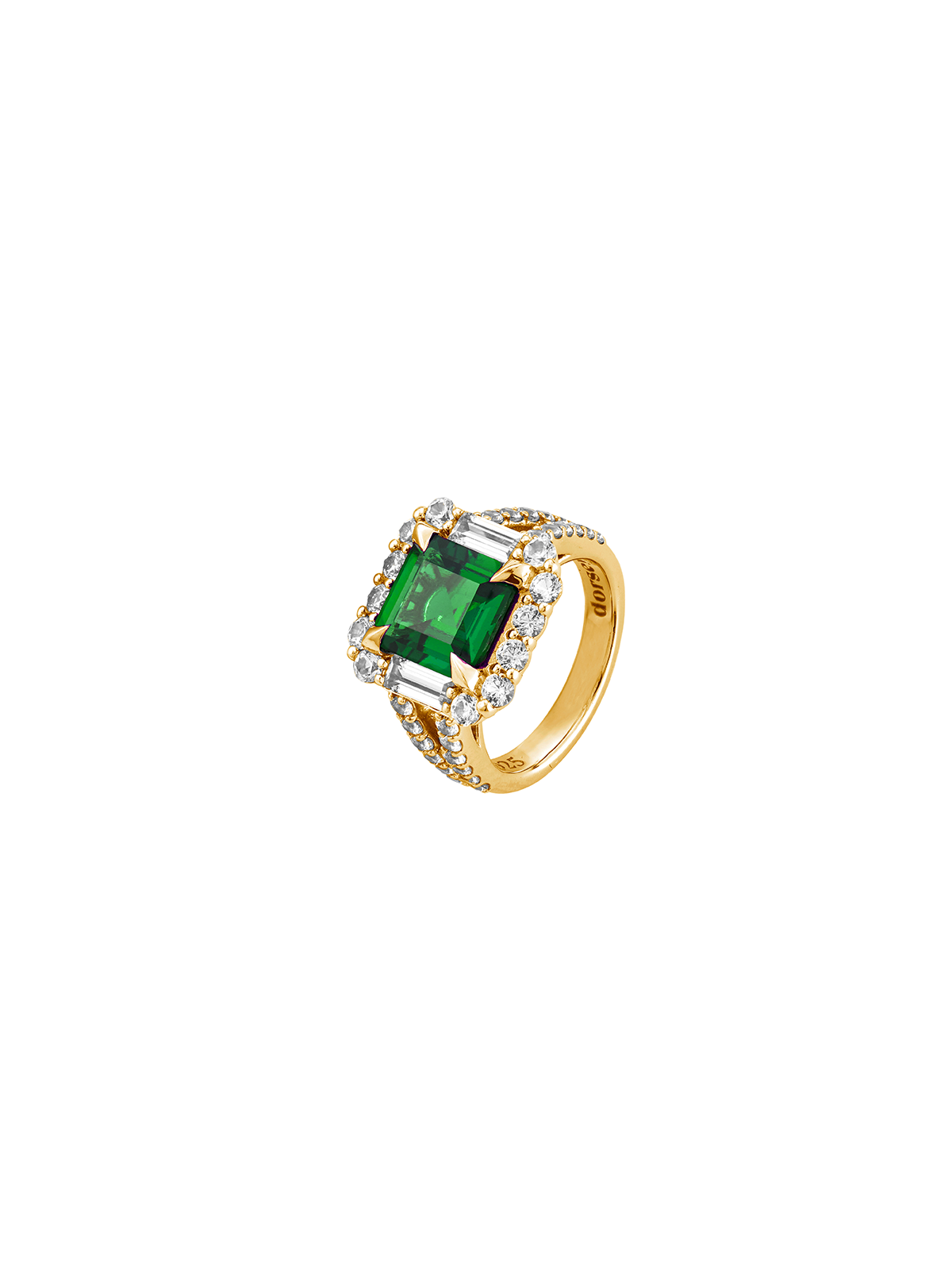 MERCER, LAB EMERALD RING, GOLD