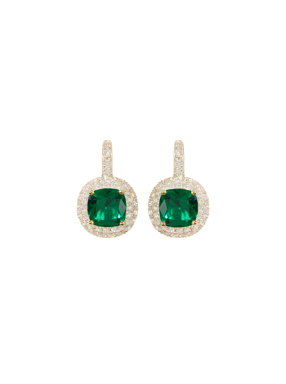 MOREAU NANO CRYSTAL EMERALD EARRINGS, GOLD