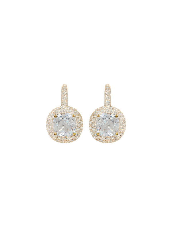 MOREAU LAB WHITE SAPPHIRE EARRINGS, GOLD