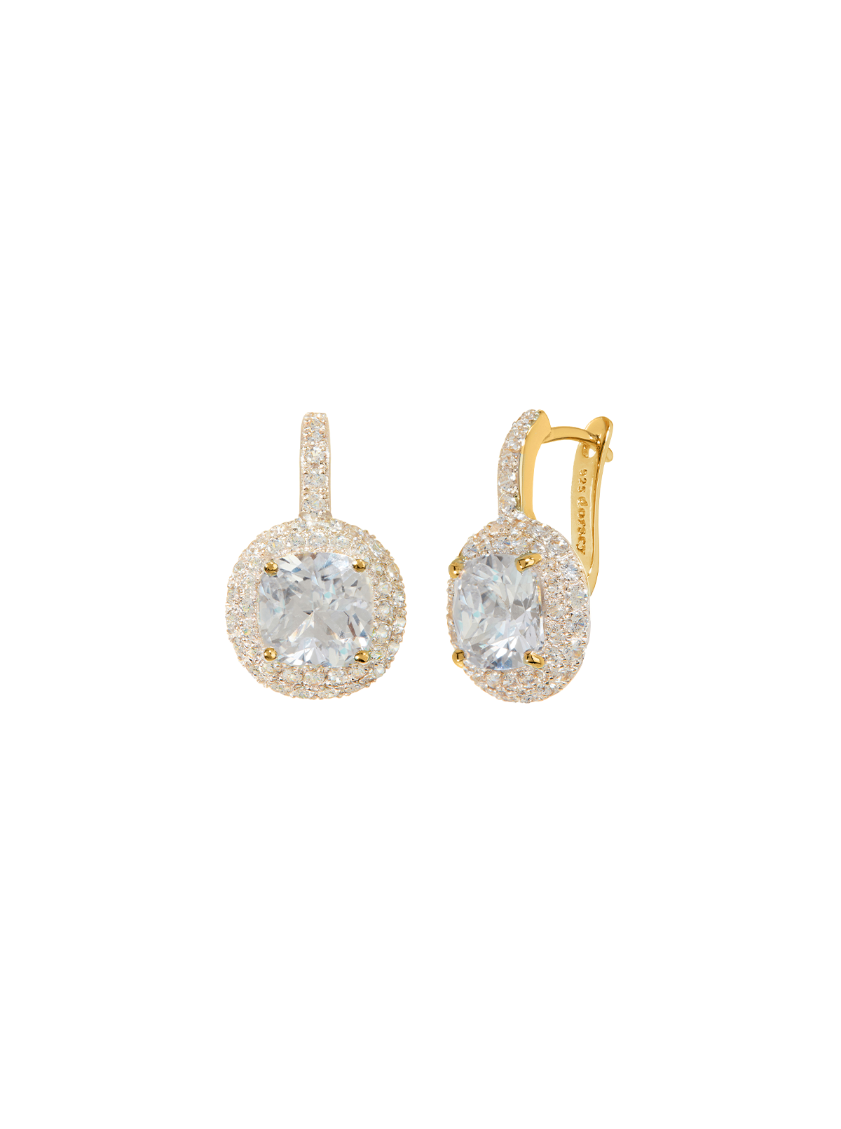 MOREAU LAB WHITE SAPPHIRE EARRINGS, GOLD