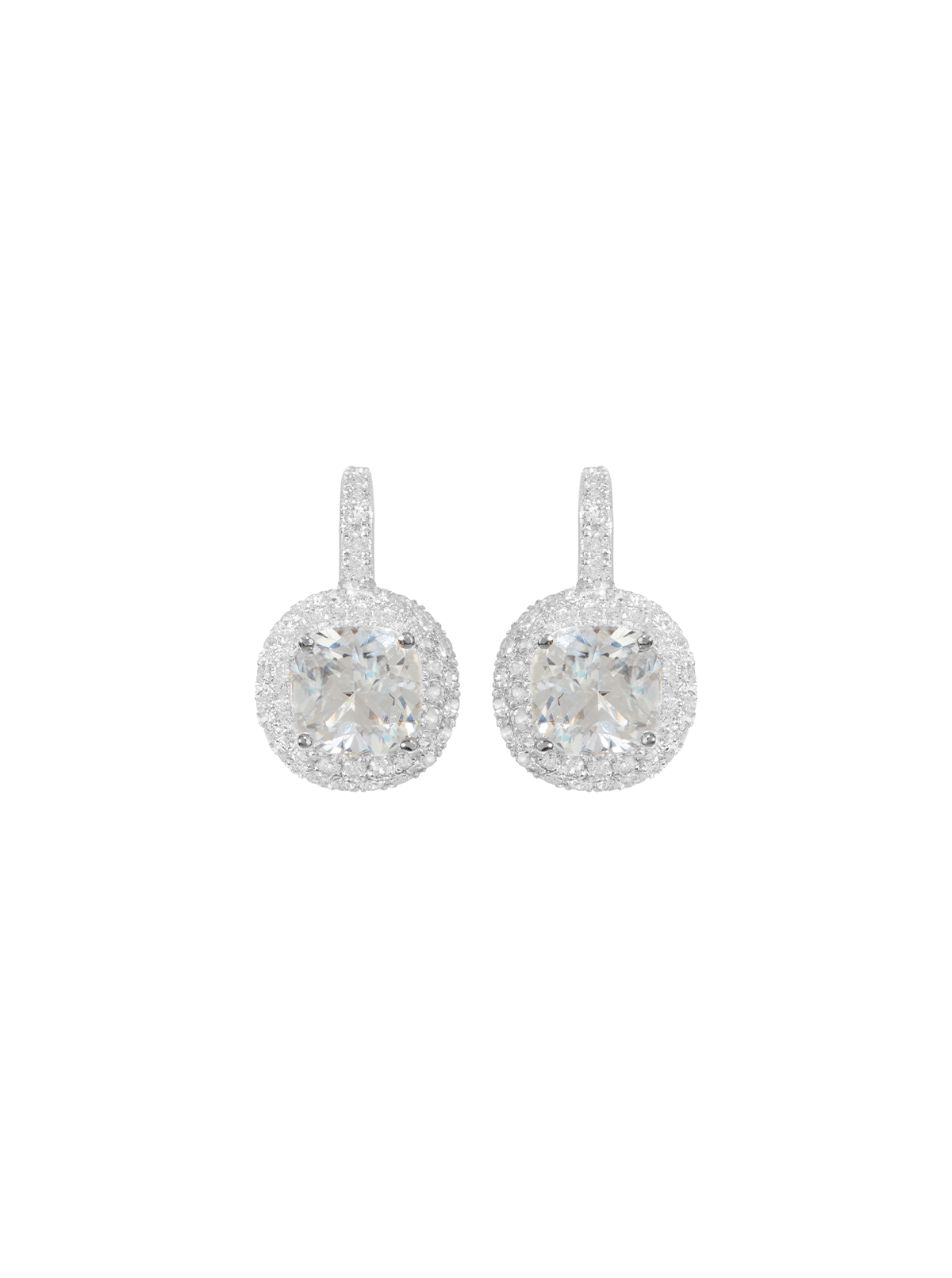 MOREAU LAB WHITE SAPPHIRE EARRINGS, SILVER