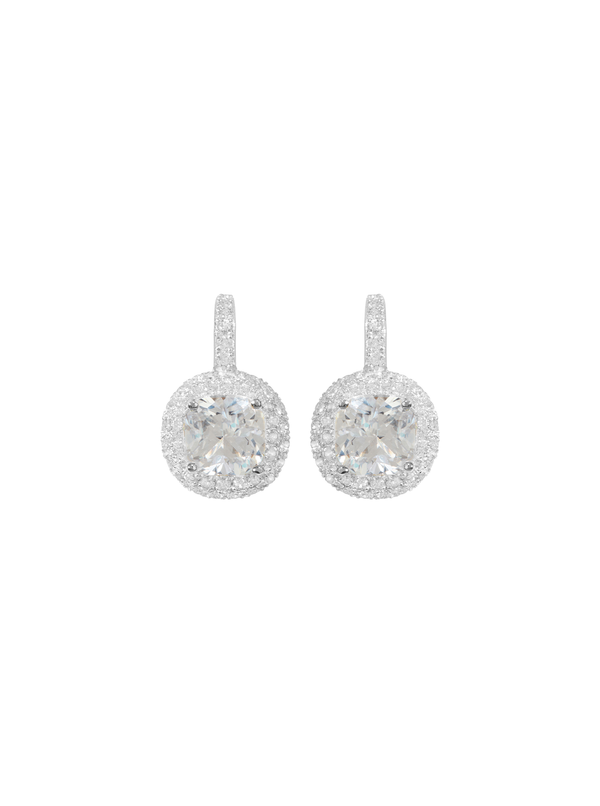 MOREAU LAB WHITE SAPPHIRE EARRINGS, SILVER