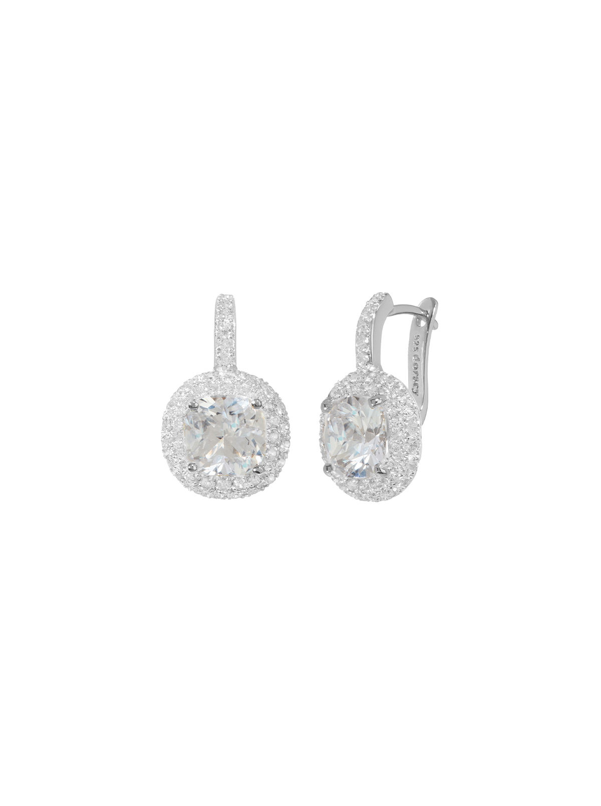 MOREAU LAB WHITE SAPPHIRE EARRINGS, SILVER