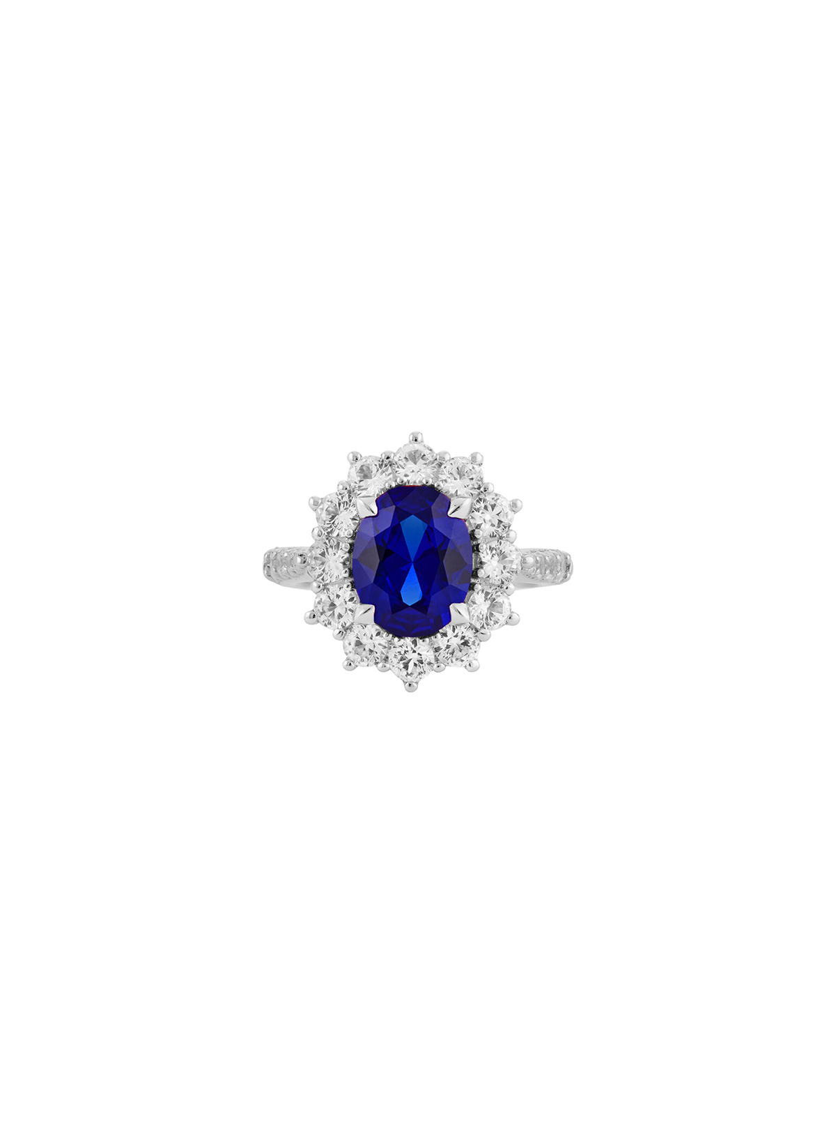 PETITE SPENCER, LAB BLUE SAPPHIRE RING, SILVER