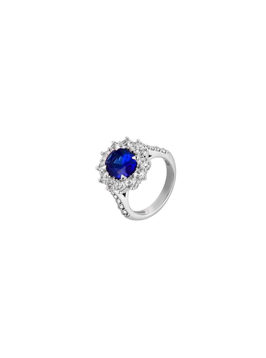 PETITE SPENCER, LAB BLUE SAPPHIRE RING, SILVER