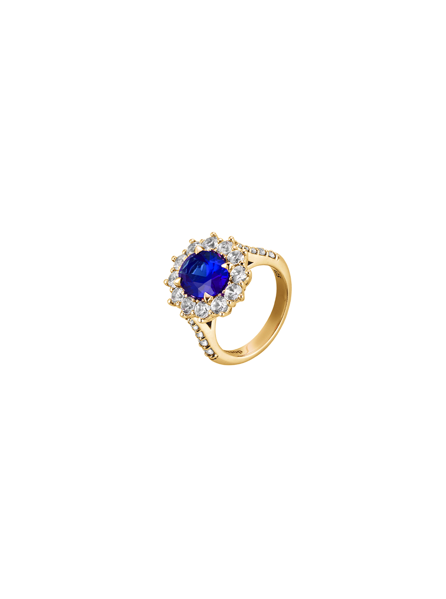 PETITE SPENCER, LAB BLUE SAPPHIRE RING, GOLD