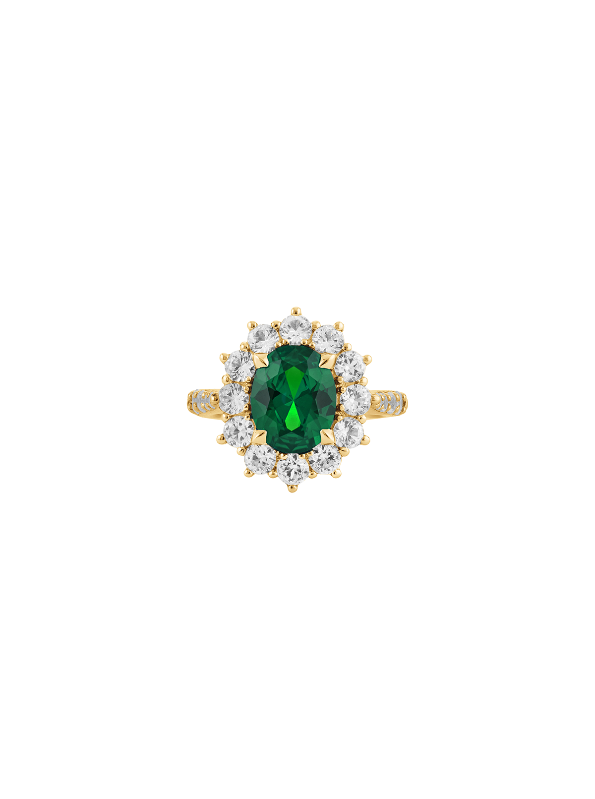 PETITE SPENCER, LAB EMERALD RING, GOLD