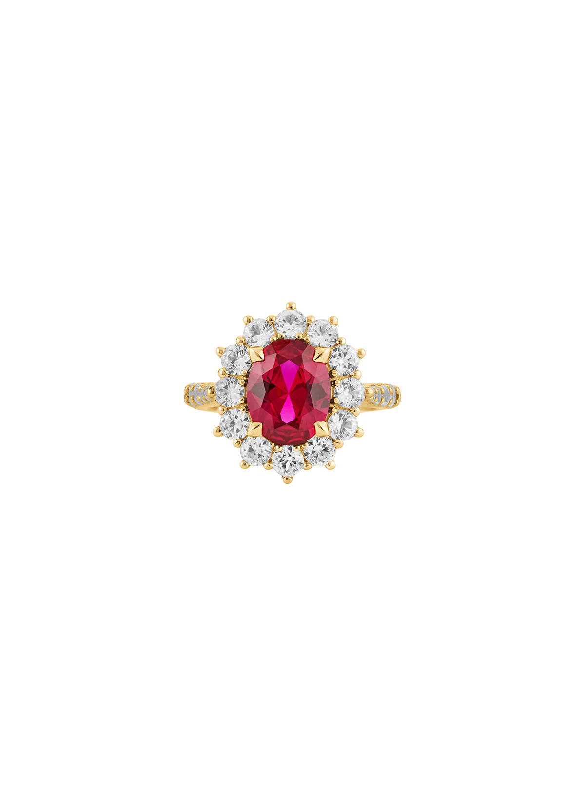 PETITE SPENCER, LAB RED SAPPHIRE RING, GOLD