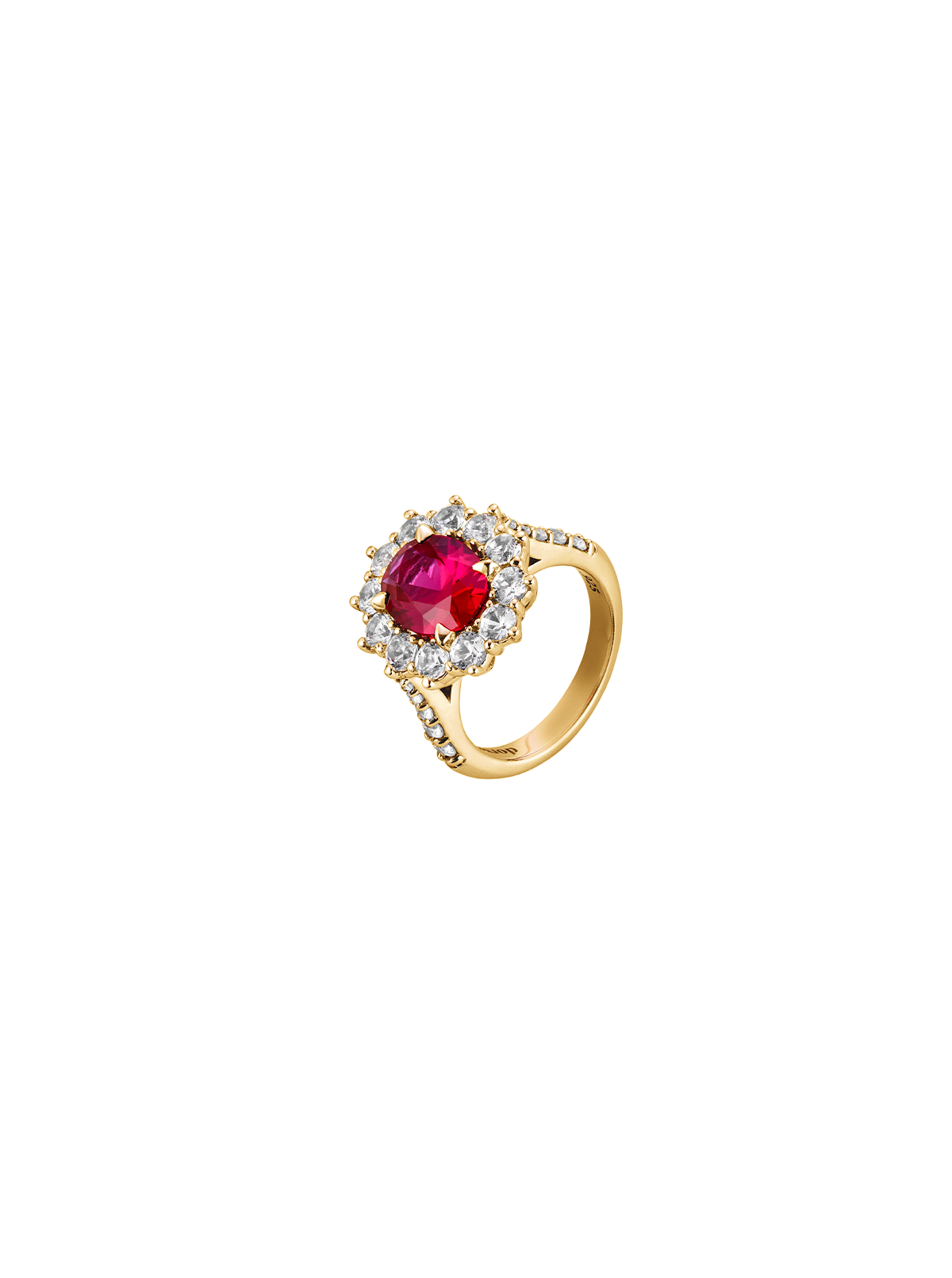 PETITE SPENCER, LAB RED SAPPHIRE RING, GOLD