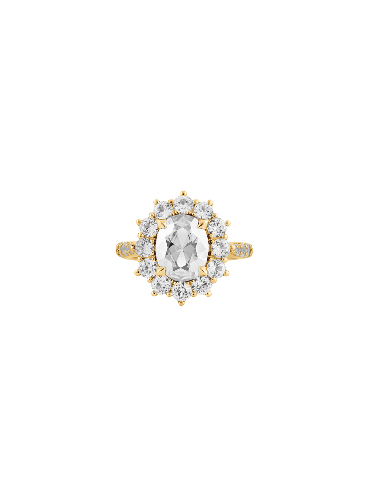 PETITE SPENCER, LAB WHITE SAPPHIRE RING, GOLD