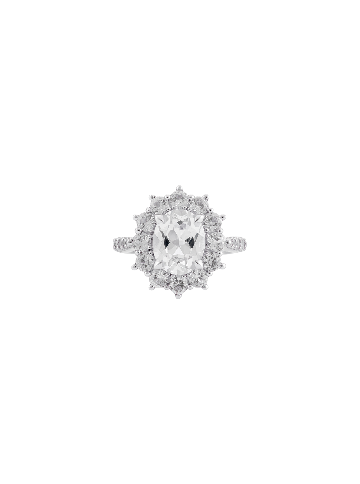 PETITE SPENCER, LAB WHITE SAPPHIRE RING, SILVER