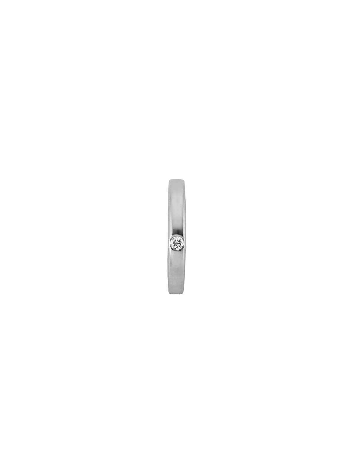 PLAIN HUGGIE EARRING, SILVER