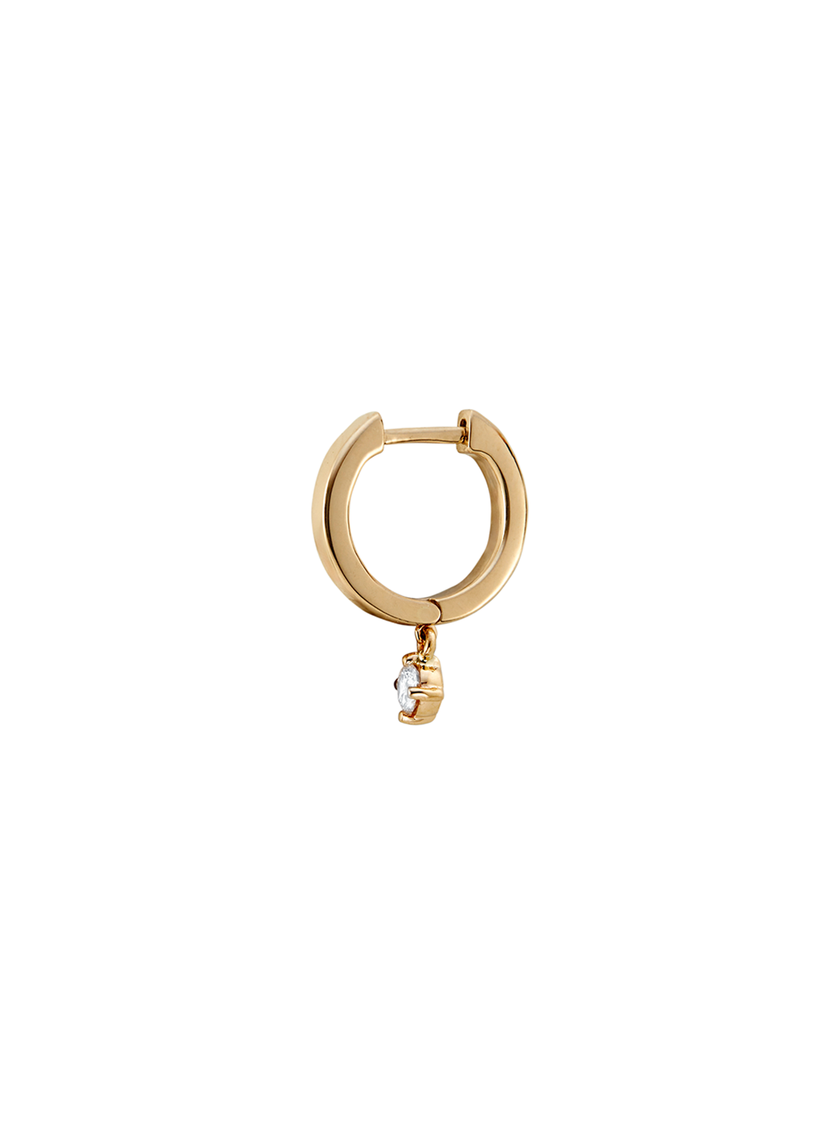 PLAIN HUGGIE EARRING, ROUND DROP, 14K YELLOW GOLD