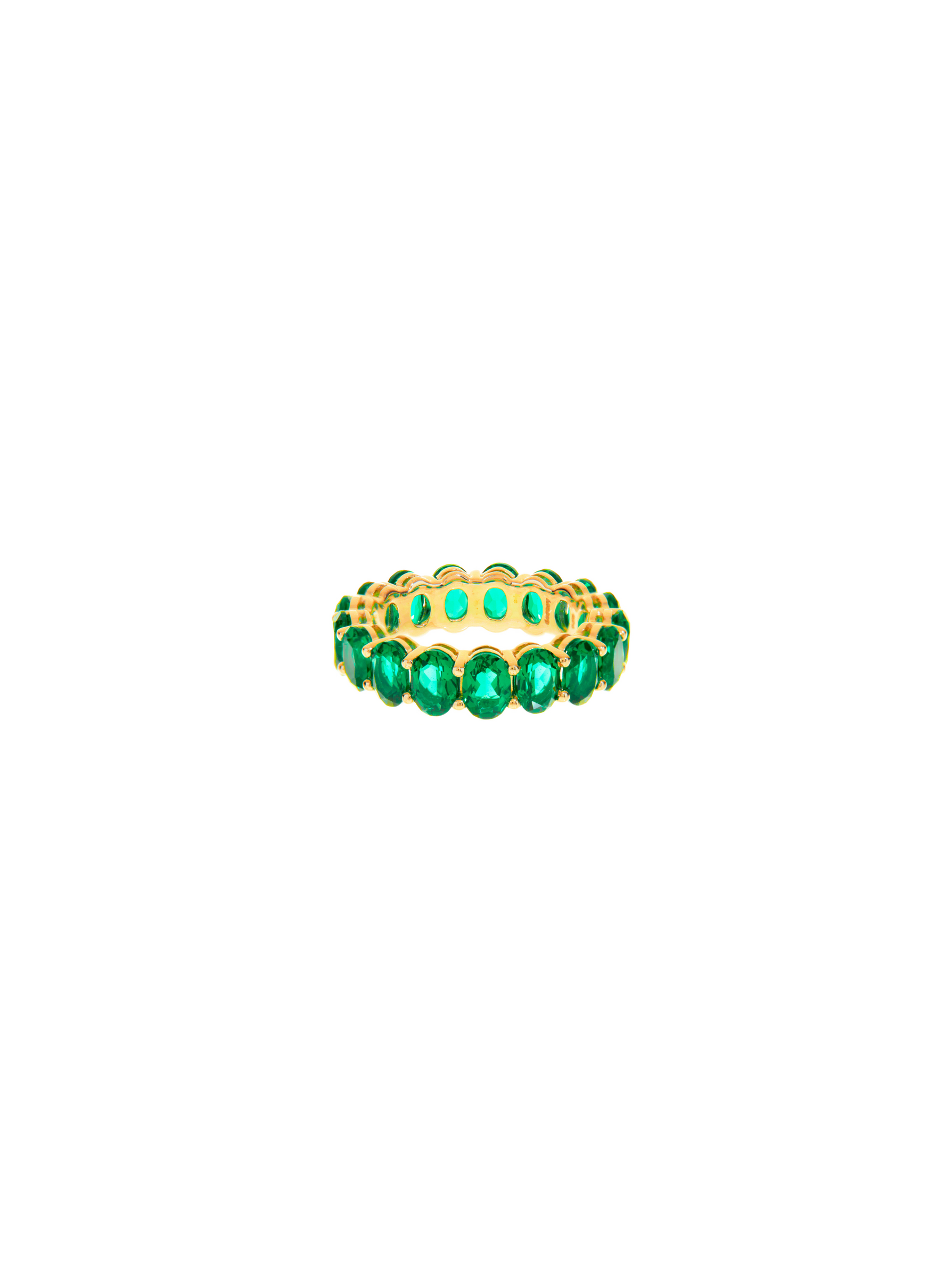 OVAL CUT ETERNITY BAND, NANO CRYSTAL EMERALD, GOLD