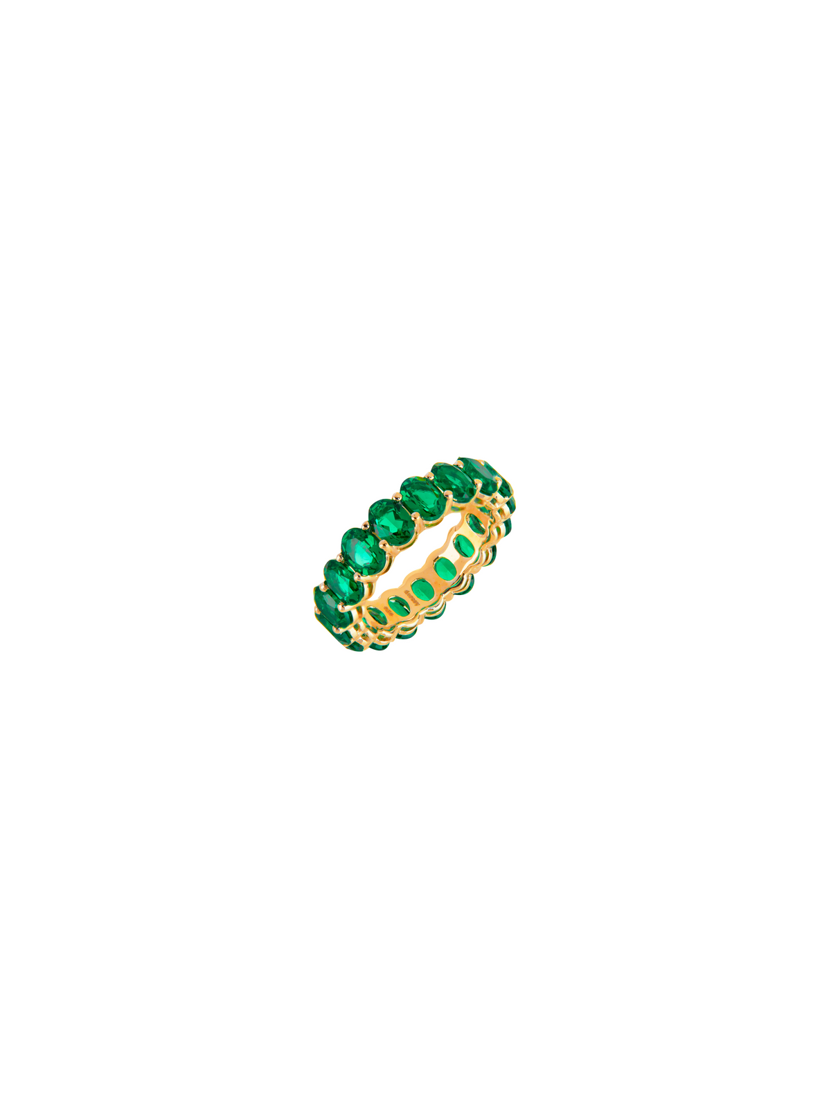 OVAL CUT ETERNITY BAND, NANO CRYSTAL EMERALD, GOLD