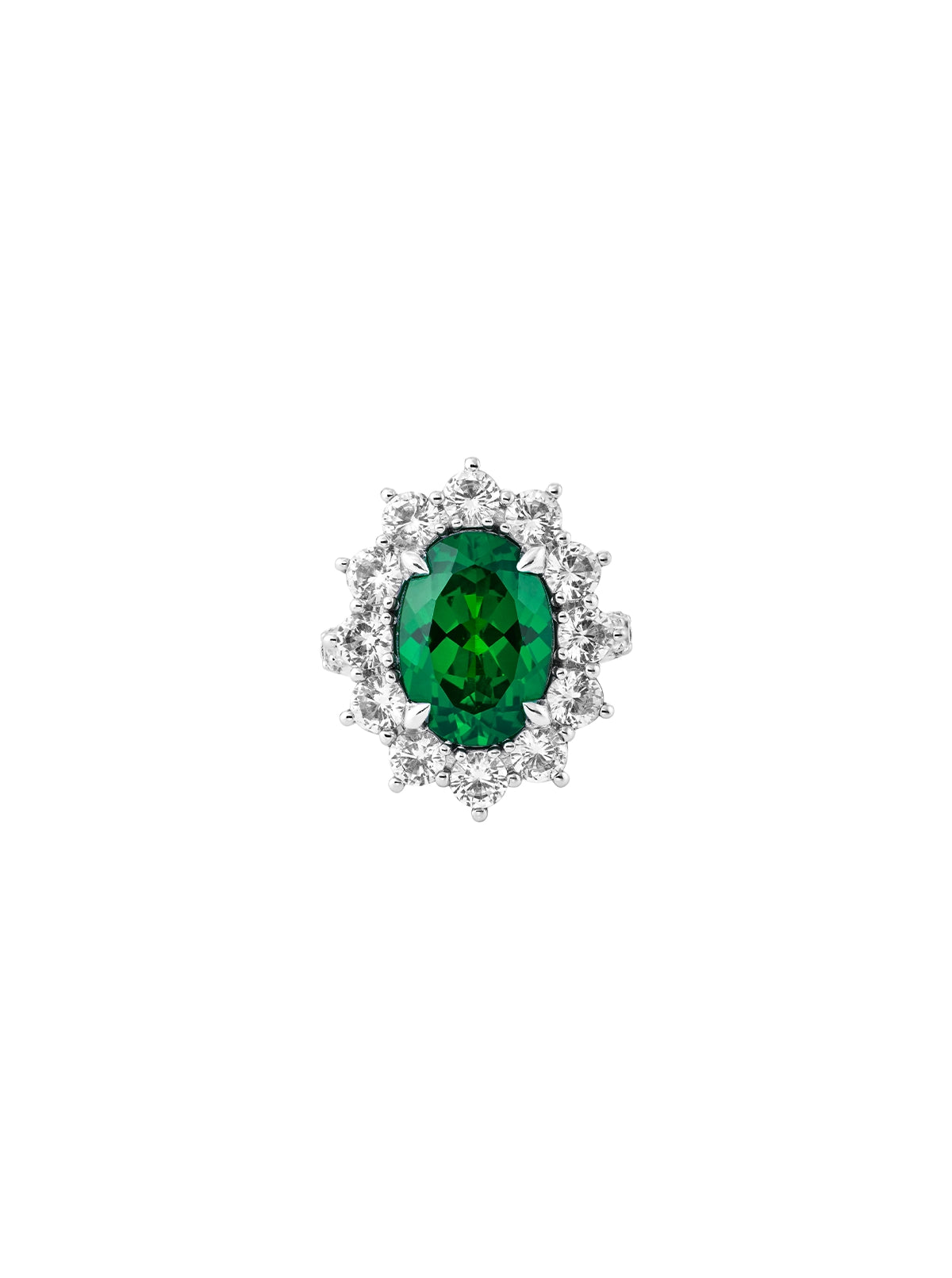 SPENCER, LAB EMERALD RING, SILVER